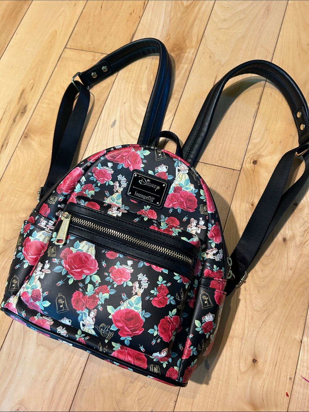Loungefly Disney Beauty and The Beast Belle Roses Mini Backpack